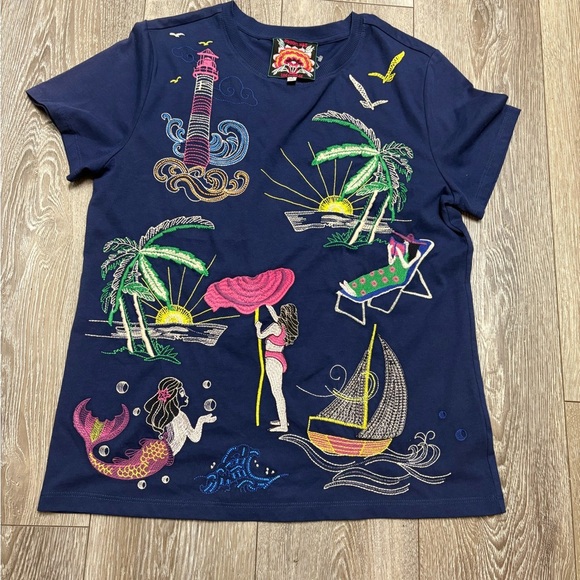 Johnny was  Graphic T-Shirt with Colorful Embroidery - Picture 2 of 12